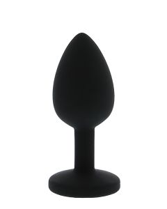 Mini Buttplug met Diamant - Zwart / Roze