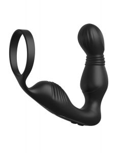 Vibrerende cockring met anaal plug zij