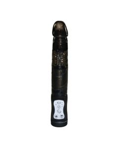 Vibrator met Parels en vibrerende anaalstimulator - Zwart 