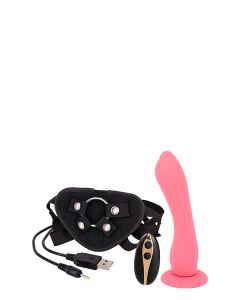 Strap-on met Vibrerende Dildo - Roze 