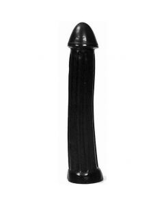 Grote zwarte dildo met diepe groeven