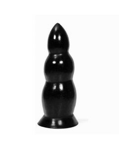 Zwarte Dildo 23 cm met Ribbels