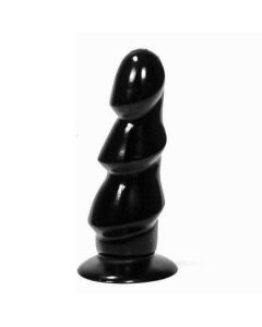 Zwarte Anaal Dildo met Ribbels