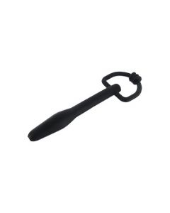 Siliconen Penis Plug met ring - Zwart