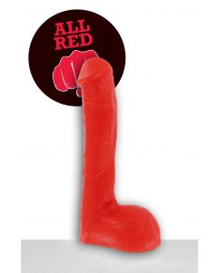 All Black Peter Dildo - 23 cm staand rood