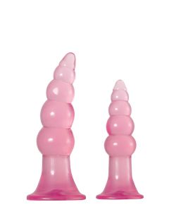 Adam & Eve Fun Jelly Butt Plug Set - Roze los
