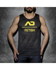 Addicted Mesh Tank Top - Geel voorkant