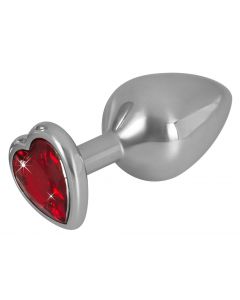 Aluminium Buttplug met Hartjes Diamand zijkant