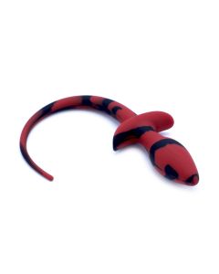 Anaalplug Hondenstaart Zwart/Rood