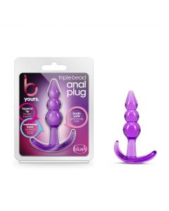B Yours Triple Bead Anaal Plug - Paars verpakt