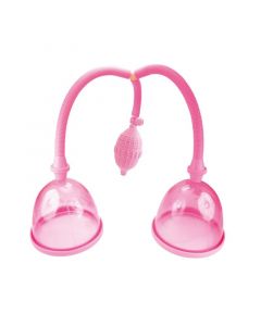 Borstpomp met Dubbel Cilinder - Roze voorkant
