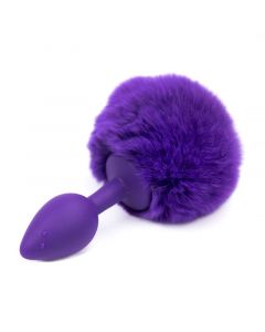 Buttplug met Pompon Paars - Maat S