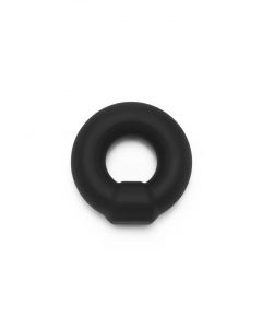 Cockring Stud van Zacht Siliconen - Zwart