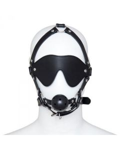 Compleet Hoofd Harnas met Ballgag en Blinddoek
