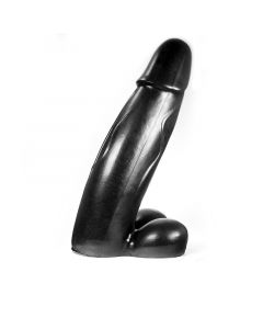 Dark Crystal Zwarte XXL Dildo met Balzak Teun - 43 cm