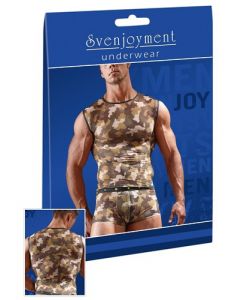 Doorzichtig T-shirt met Camouflage Print kopen