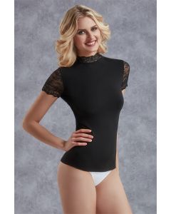 Doreanse Dames T-Shirt met Kant - voorkant