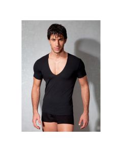 Doreanse T-Shirt met V-Hals - Zwart