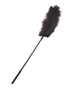 Sextoyland Fetish Collection - Lange kietelaar met veren - Zwart