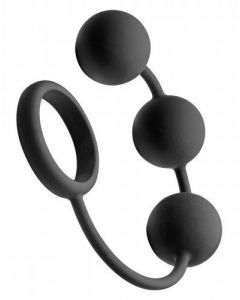 Finse Tom Siliconen Penisring met 3 zware Balletjes