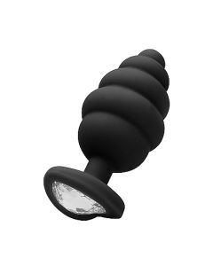 Geribbelde Buttplug met Diamanten Hart