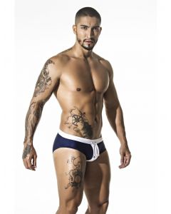 GIGO - Sexy Zwembroek - Blauw Wit zijkant