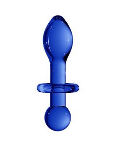 Glazen Buttplug Rocker - Blauw 