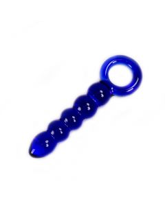 Glazen Dildo Blue Balls & O-ring
