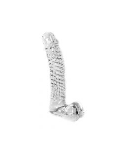 Glazen Dildo Clear Penis Ribbed