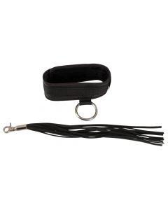 Halsband met Flogger - Zwart