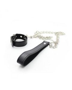 Halsband met Ketting - Zwart