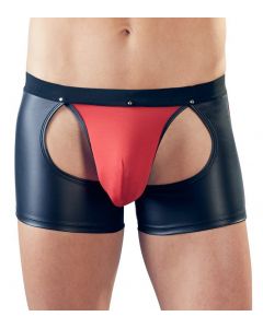 Heren Short met Afneembare Pouch - Zwart / Rood voor