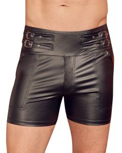Heren Short met Riempjes - Zwart voorkant
