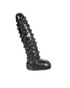 Dark Crystal Zwarte Dildo met Nopjes Hugo - 27 cm