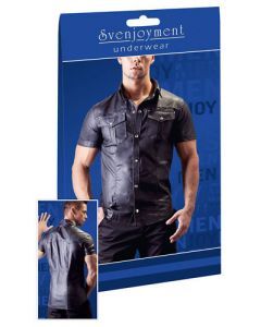 Imitatie Leren Blouse met Knopen kopen