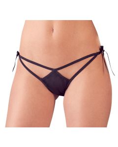 Kanten Slip met Strikjes - Zwart voorkant