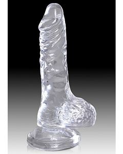 King Cock Transparante Dildo met Ballen - 13 cm