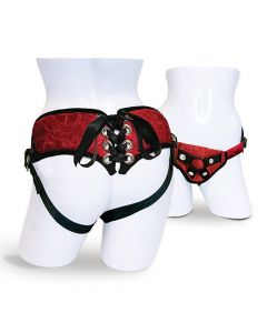 Sportsheets - Korset strap-on harnas - Rood/zwart