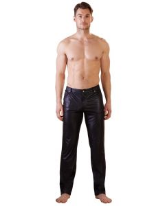 Kunstleren Heren Broek met Zakken voorkant