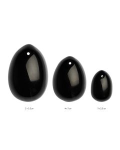 La Gemmes - Yoni Ei Set Zwarte Obsidiaan
