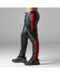 Leatherette-Cargo-Broek-Rood