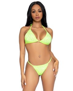 Leg Avenue Domino Bikini Set - Lime