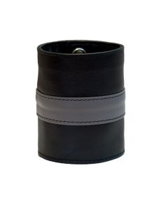 Leren Polsband met Portemonnee - grijs dicht