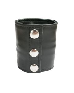 Leren Polsband met Portemonnee - zwart dicht