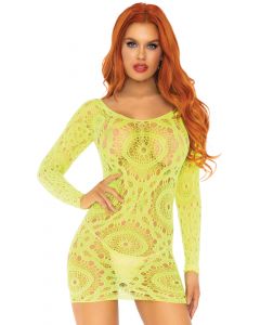 Long Sleeve Mini Jurkje - Geel