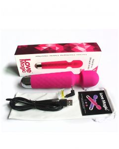 Love Magic Mini Wand - Roze naast verpakking