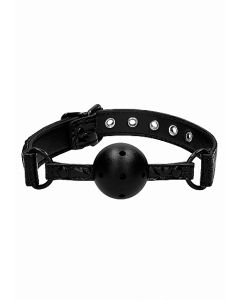 Luxe Ball Gag met Gaten - Zwart los
