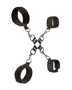 Manbound - 5-delige boeien en hogtie set - Zwart/zilver boven