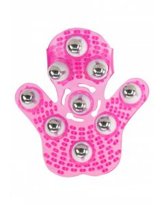 Massage Handschoen met masserende Ballen - Roze