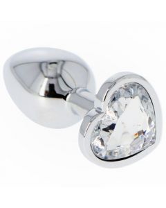 Mini Buttplug Met Hartjes Juweel - Transparant